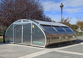 Aparcamiento para bicicletas en Valladolid, en una imagen de archivo.