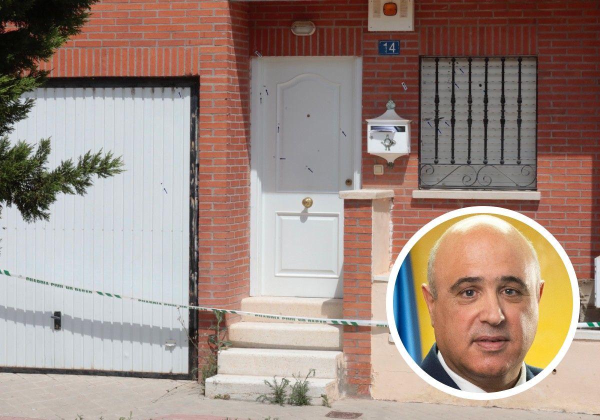 Vivienda de Geria donde se hallaron los impactos de bala. En el círculo, el subdelegado del Gobierno, Jacinto Canales.