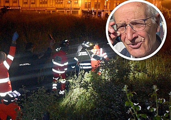 Los equipos de búsqueda y rescate encuentran al anciano con vida en una zona de zarzales en el terraplén que cae al Camino de la Presa.