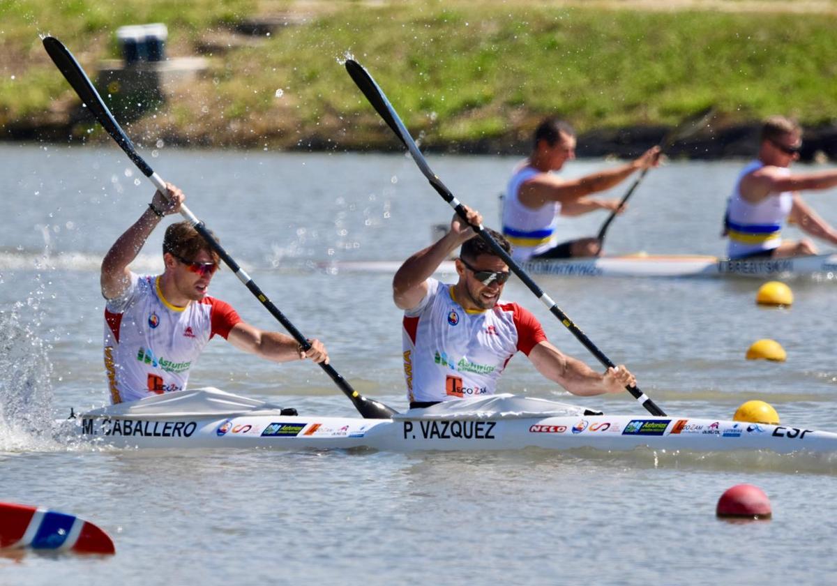 Marcos Caballero y Pedro Vázquez, en pleno esfuerzo.