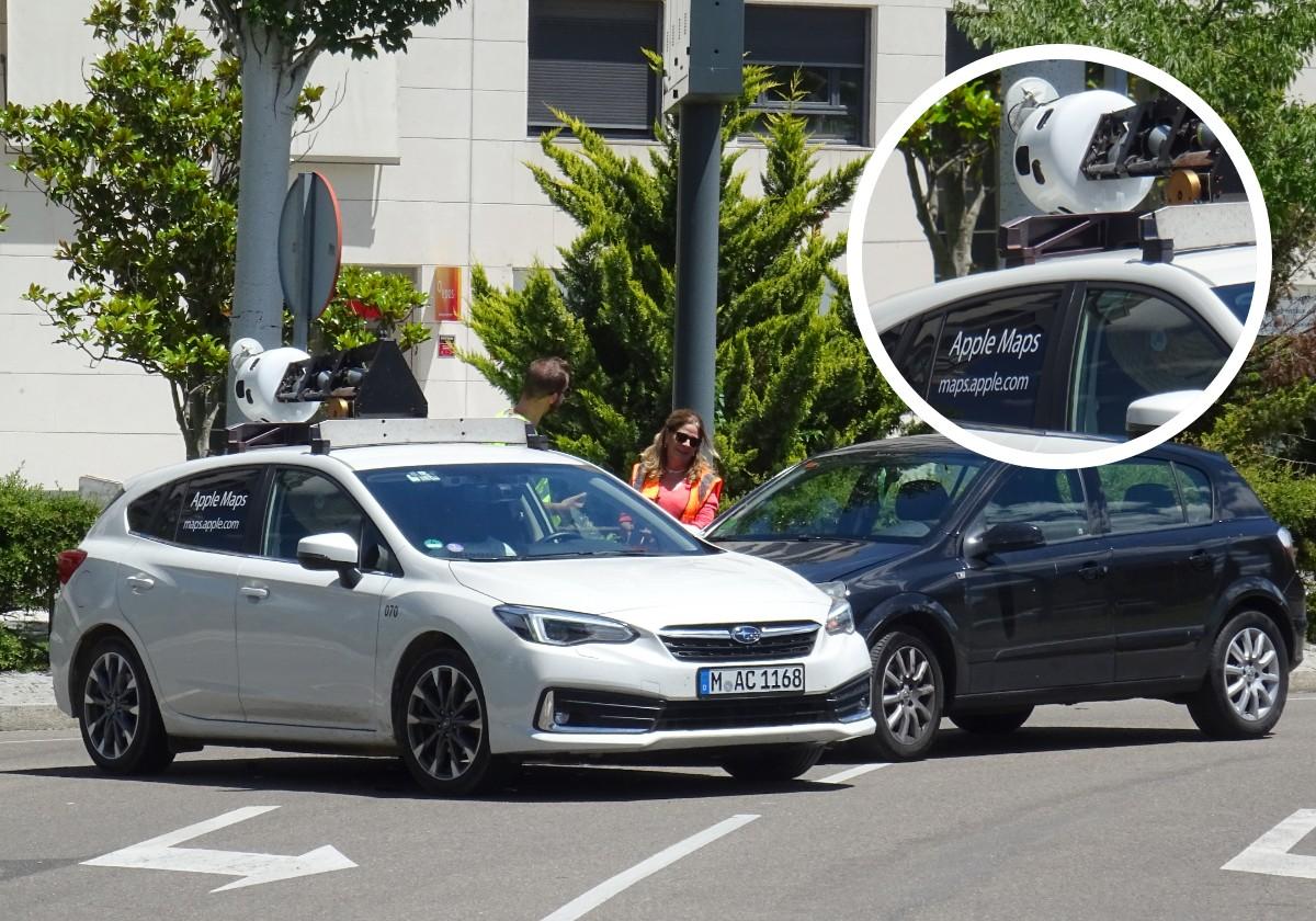 La colisión, con el coche de 'Apple Maps' implicado, en el cruce de Vallsur.