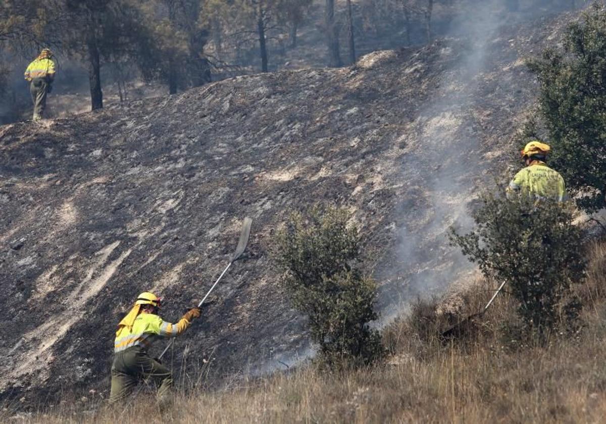 Un pasado incendio forestal en Astudillo.