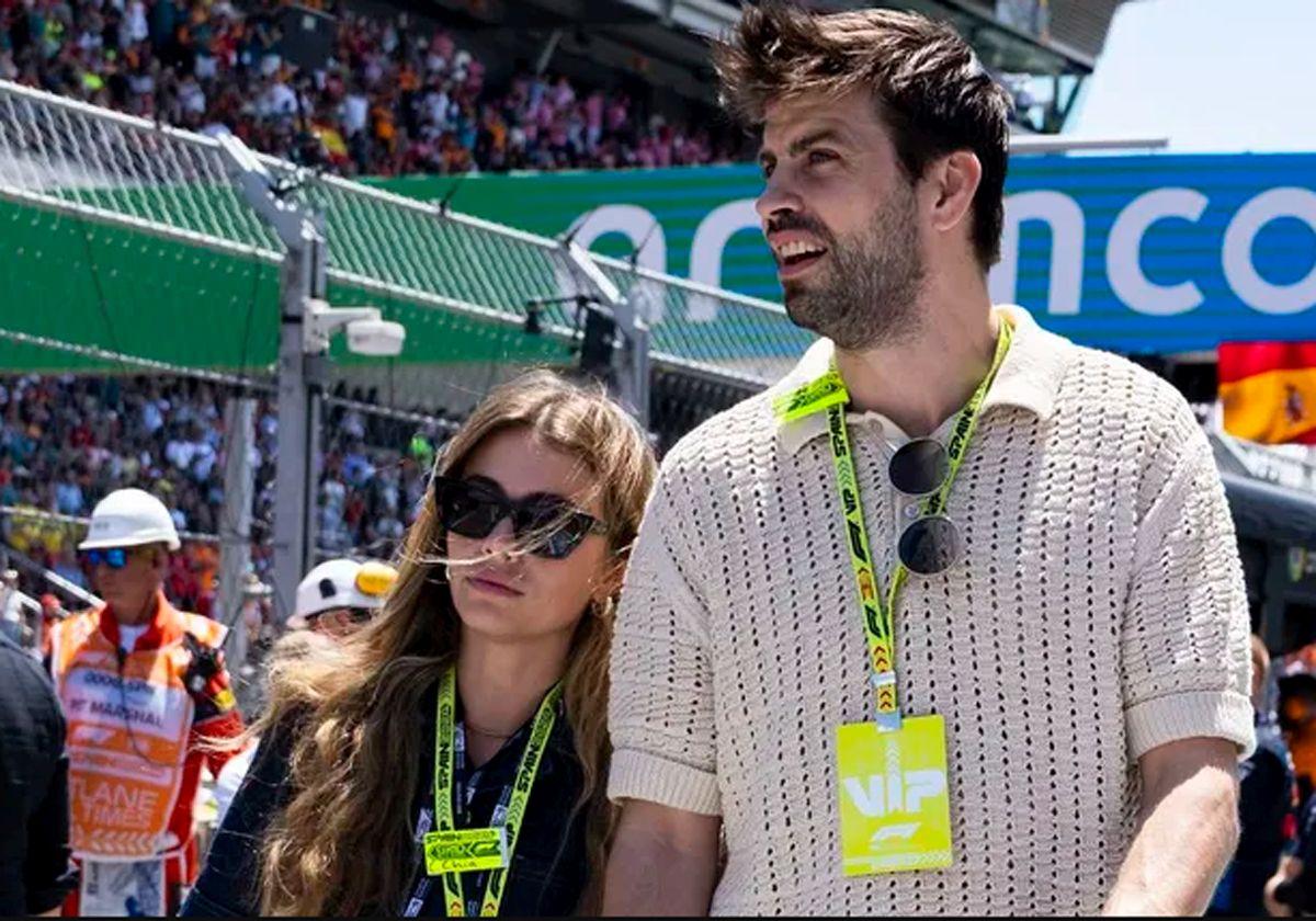 Gerard Piqué y Clara Chía, en El Gran Premio de Fórmula 1, en Montmeló.