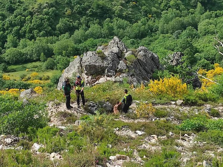 Operativo de búsqueda del varón desaparecido.