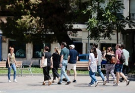 Imagen de archivo de turistas en Valladolid.