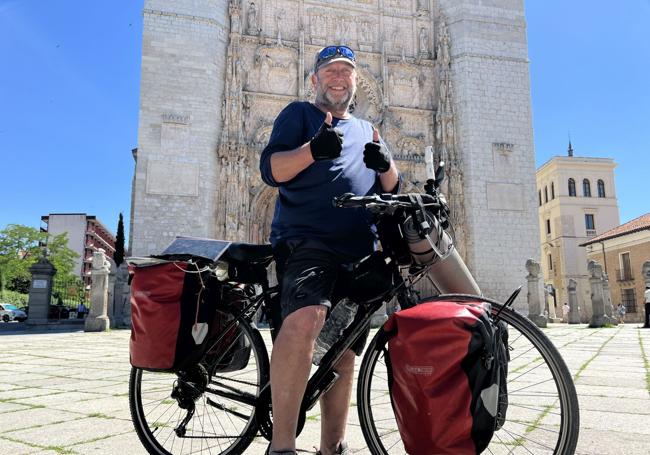 Giuliano Bérgolo, cicloturista en Valladolid