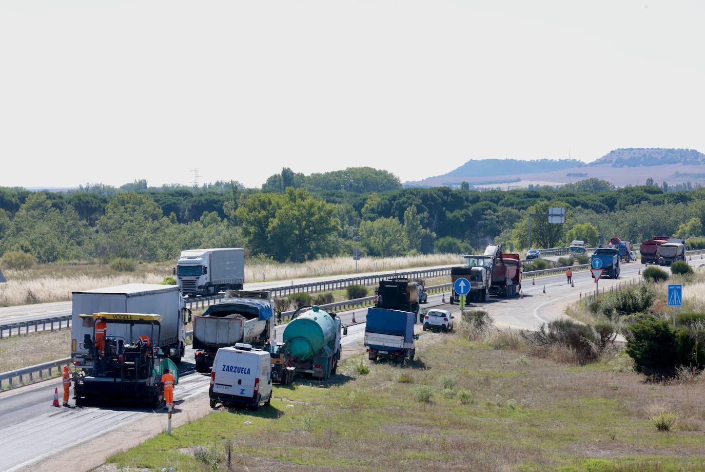 Las imágenes de las obras en la Autovía del Duero, entre Tudela y Traspinedo