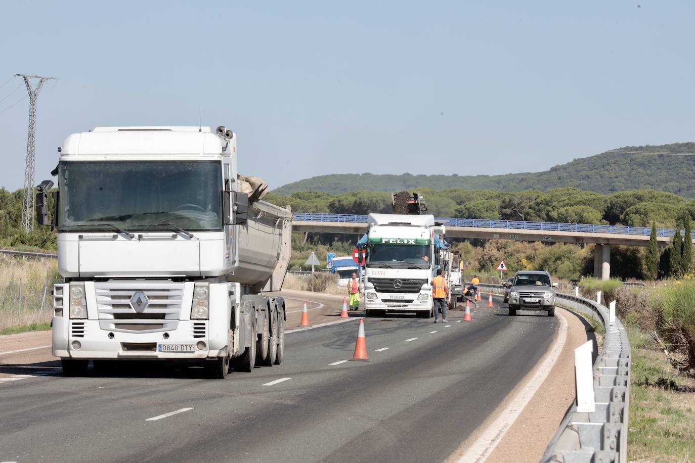 Las imágenes de las obras en la Autovía del Duero, entre Tudela y Traspinedo