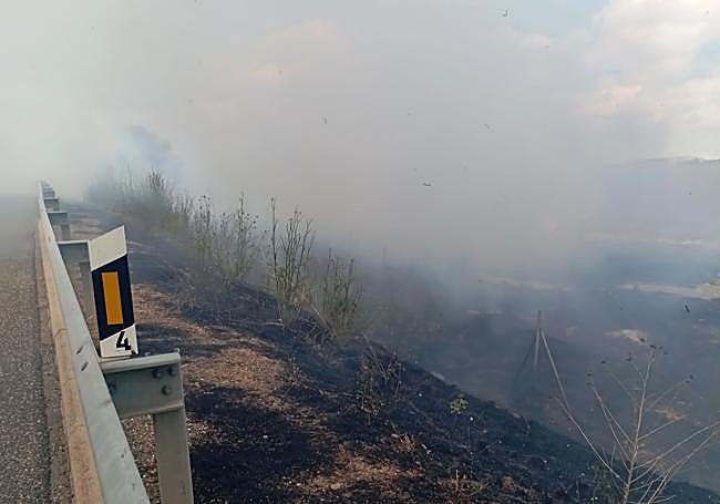 Zona afectada por el fuego.