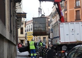 Trabajadores del servicio de limpieza de Segovia.