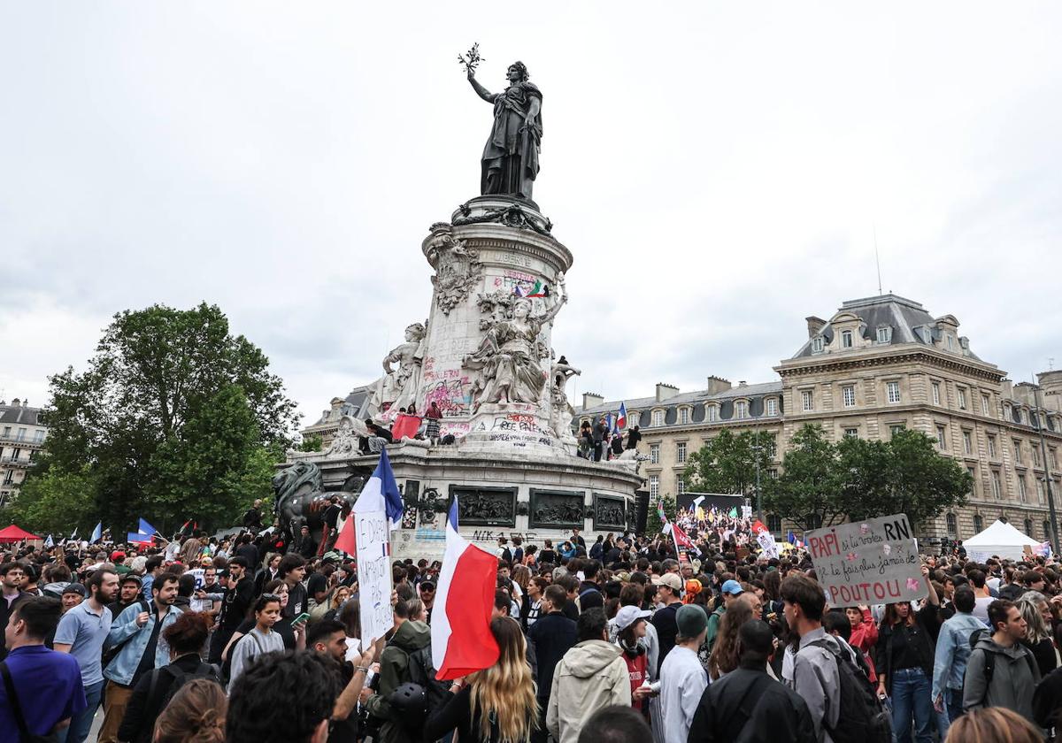 Protestas durante la campaña electoral en Francia.