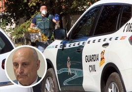 El decano del Colegio de Abogados de Segovia, Emilio Fuentetaja, en el círculo, sobreimpresionado sobre un caso de asesinato machista en La Granja.