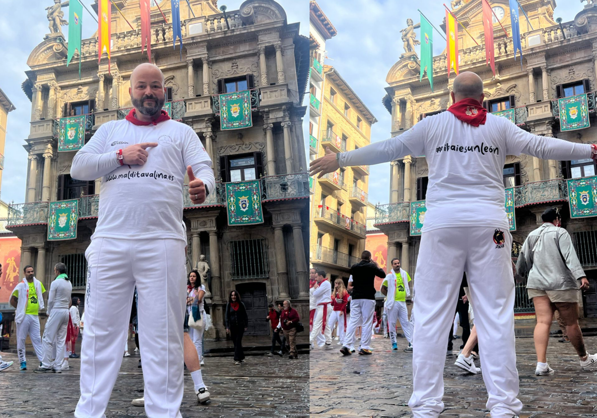 Javier Gómez con la camiseta de 'Maldita Valina' en honor a Ibai, el pequeño de dos años afectado por deficiencia de 3-hidroxi isobutiril-coa hidrolasa