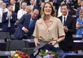 Roberta Metsola, tras su reelección.