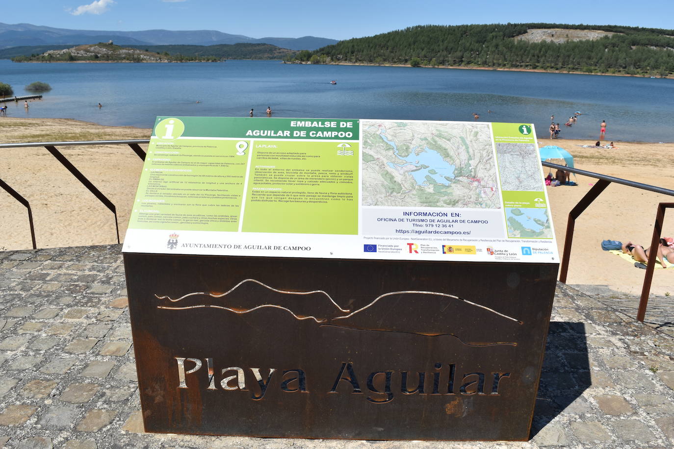 La playa de Aguilar de Campoo funciona a pleno rendimiento