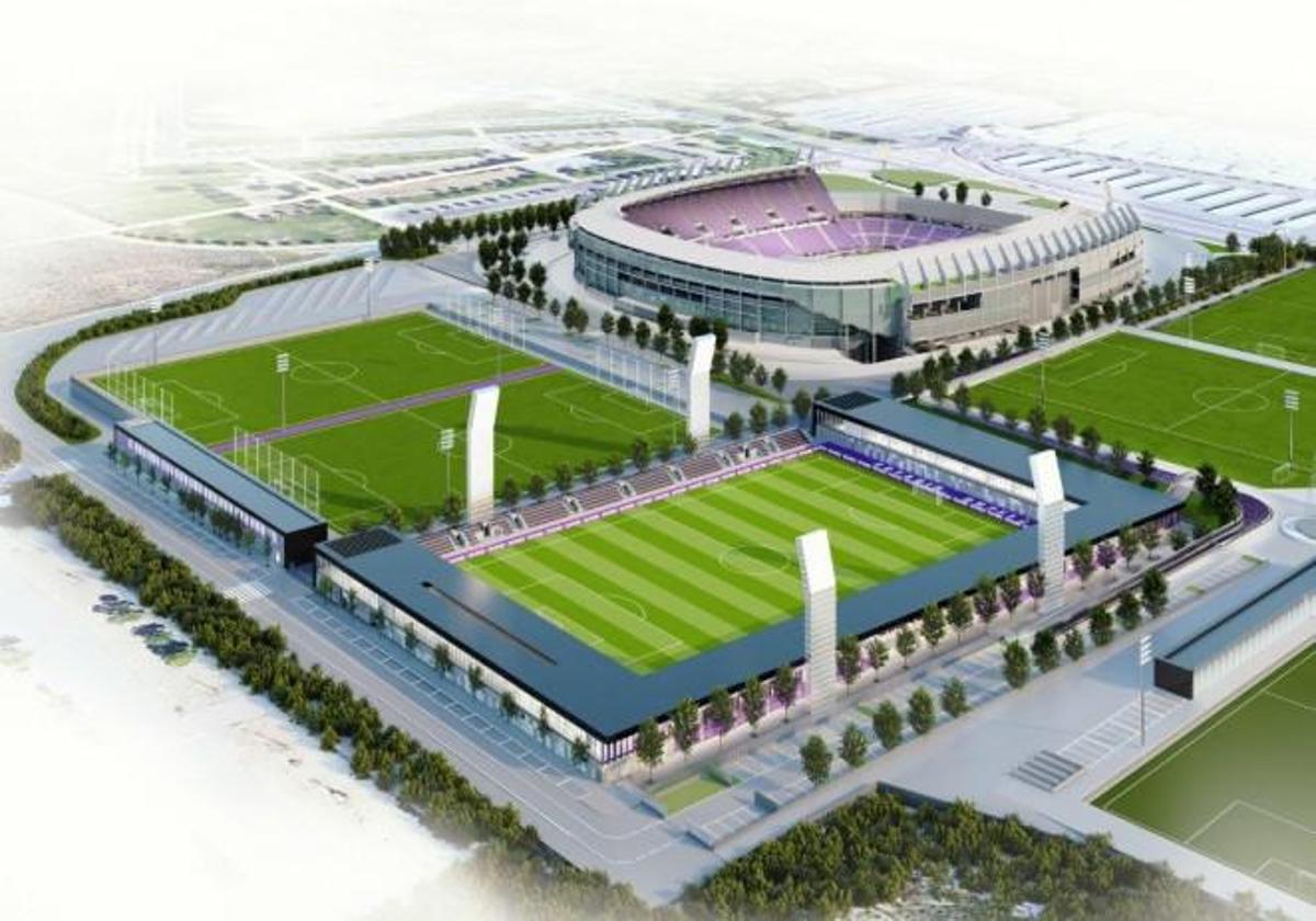 Simulación del proyecto de la Ciudad Deportiva del Real Valladolid.