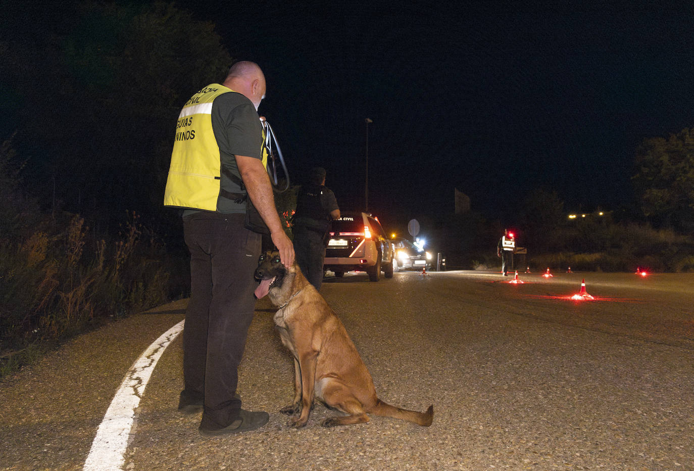 Controles y perros, así patrulla la Guardia Civil en las fiesta de los pueblos