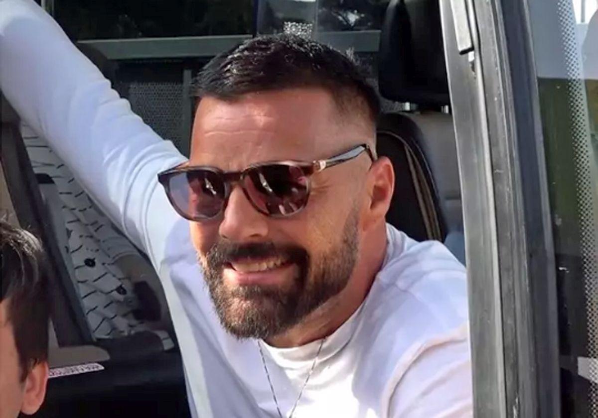 Ricky Martin a su llegada a Valencia.