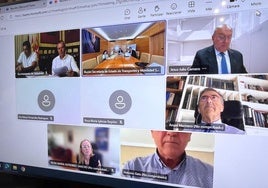 Foto de la pantalla de la videoconferencia del Consejo de Administración de la sociedad Valladolid Alta Velocidad.