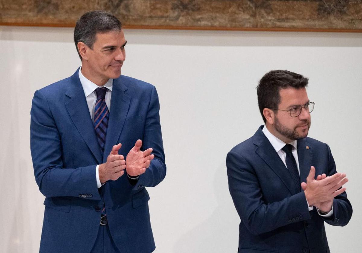 Pedro Sánchez y Aragonès, en su reunión de esta semana en Barcelona.