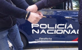 Detención del sospechoso por parte de la Policía Nacional.