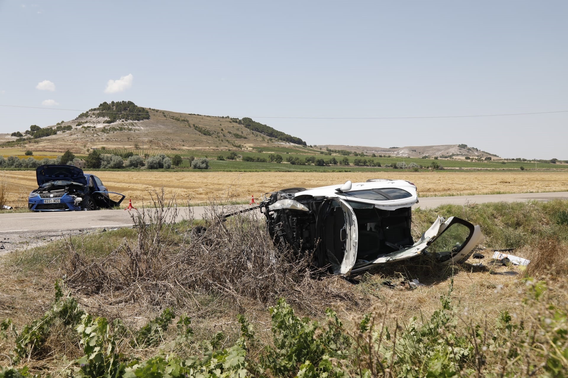 Accidente frontal entre Canalejas y Rábano