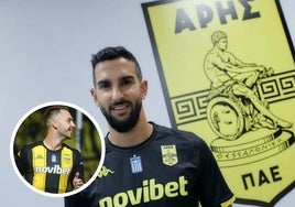 Loren Morón (foto pequeña) y Martín Montoya, jugadores españoles del Aris de Salónica.