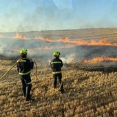 Arden cincuenta hectáreas agrícolas en un incendio por el tren en Villalumbroso