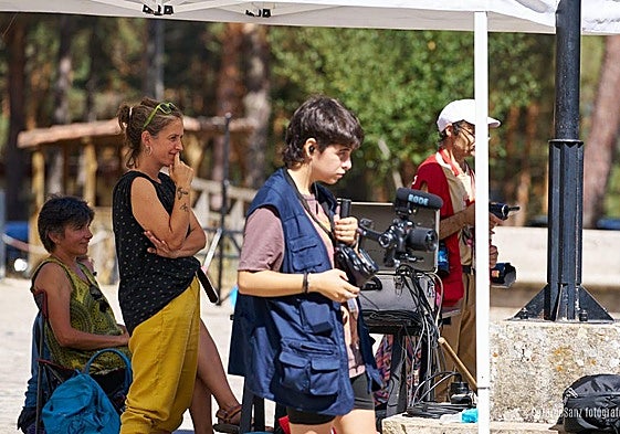 Uno de los momentos del rodaje de 'ARCA, historia de un sueño', que se estrenará en Aguilar de Campoo.