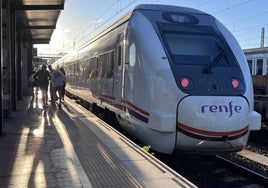 Tren en la estación de Valladolid.