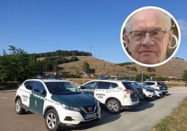 Vehículos de la Guardia Civil en la presa de Aguilar buscando al vecino desaparecido e imagen de Luis M. A.