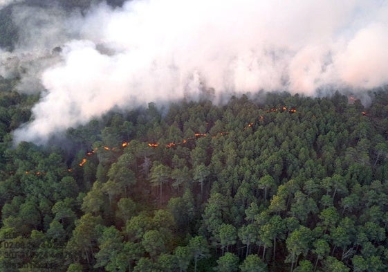 Bajo control el incendio de El Hornillo, en Ávila, que cae a nivel cero