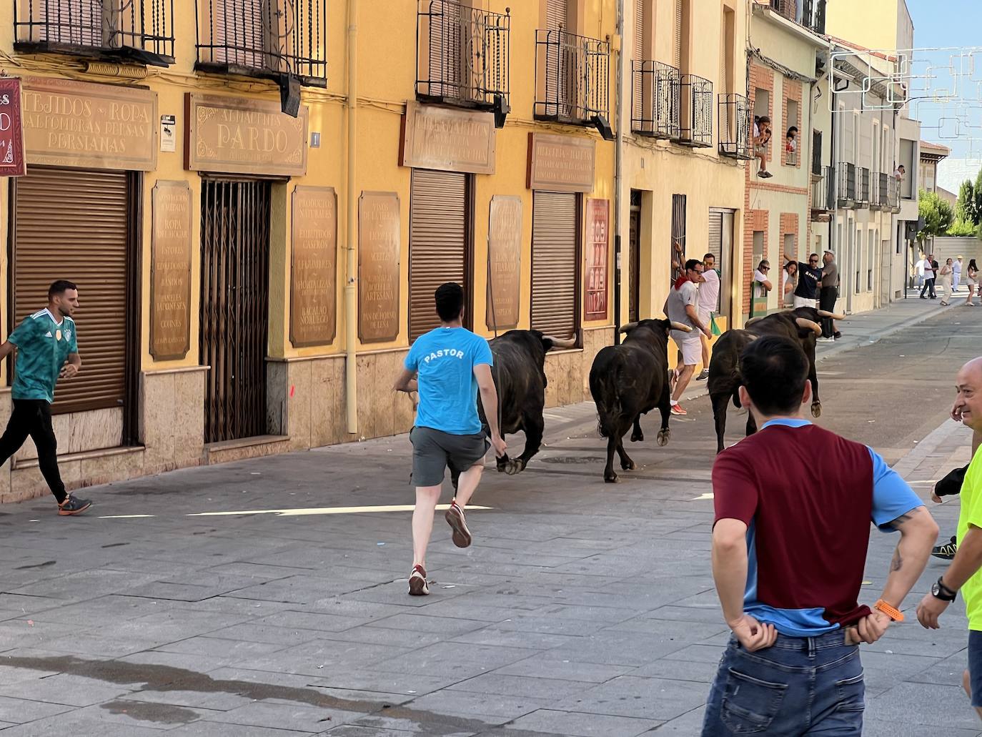 Encierro del domingo por la mañana en las fiestas de Íscar