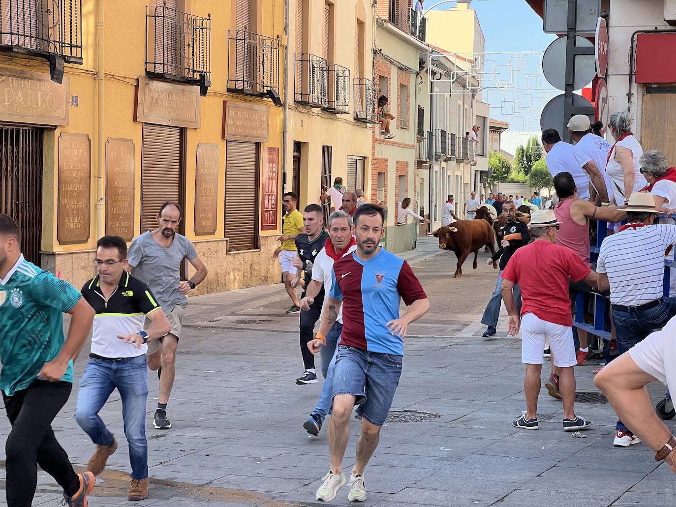 Encierro del domingo por la mañana en las fiestas de Íscar