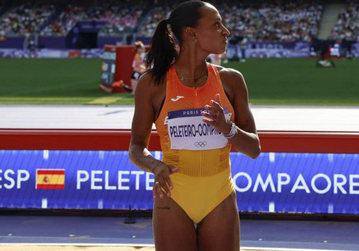 Ana Peleteiro tras su participación en el triple salto de lo Juegos Olímpicos París 2024.
