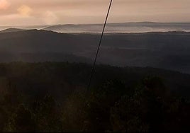 Incendio de Portugal que ha saltado a la localidad zamorana de Alcañices.