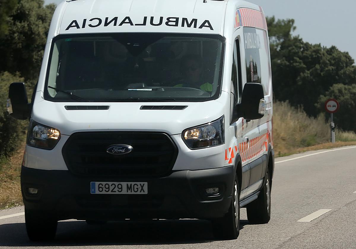 Ambulancia en las inmediaciones de Cantalejo.