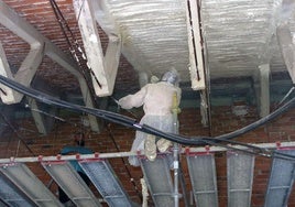 Obras de mejora en un colegio de la provincia de Segovia.