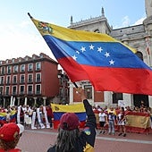 Concentración el pasado sábado en la Plaza Mayor de Valladolid en contra del gobierno de Nicolás Maduro.