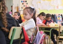 Varios niños en un aula del colegio Allúe Morer de Valladolid.