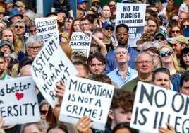 Manifestantes antirracistas en el Reino Unido.