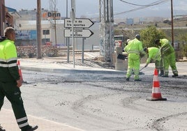 Pavimentación de una calle de Segovia.