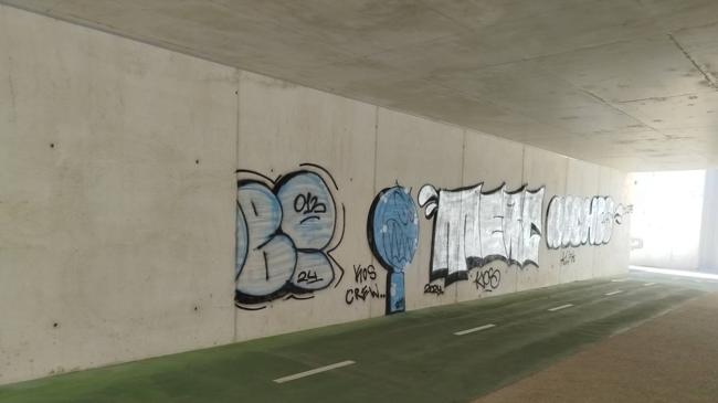 Imagen después - Comienza la limpieza de grafitis en el túnel de Padre Claret