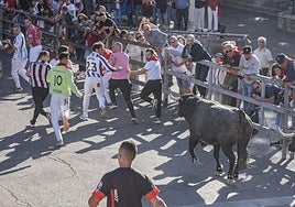 Segundo de los encierros de Cuéllar, con toros de Partido de Resina