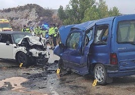 Estado en el que quedaron los vehículos accidentados.