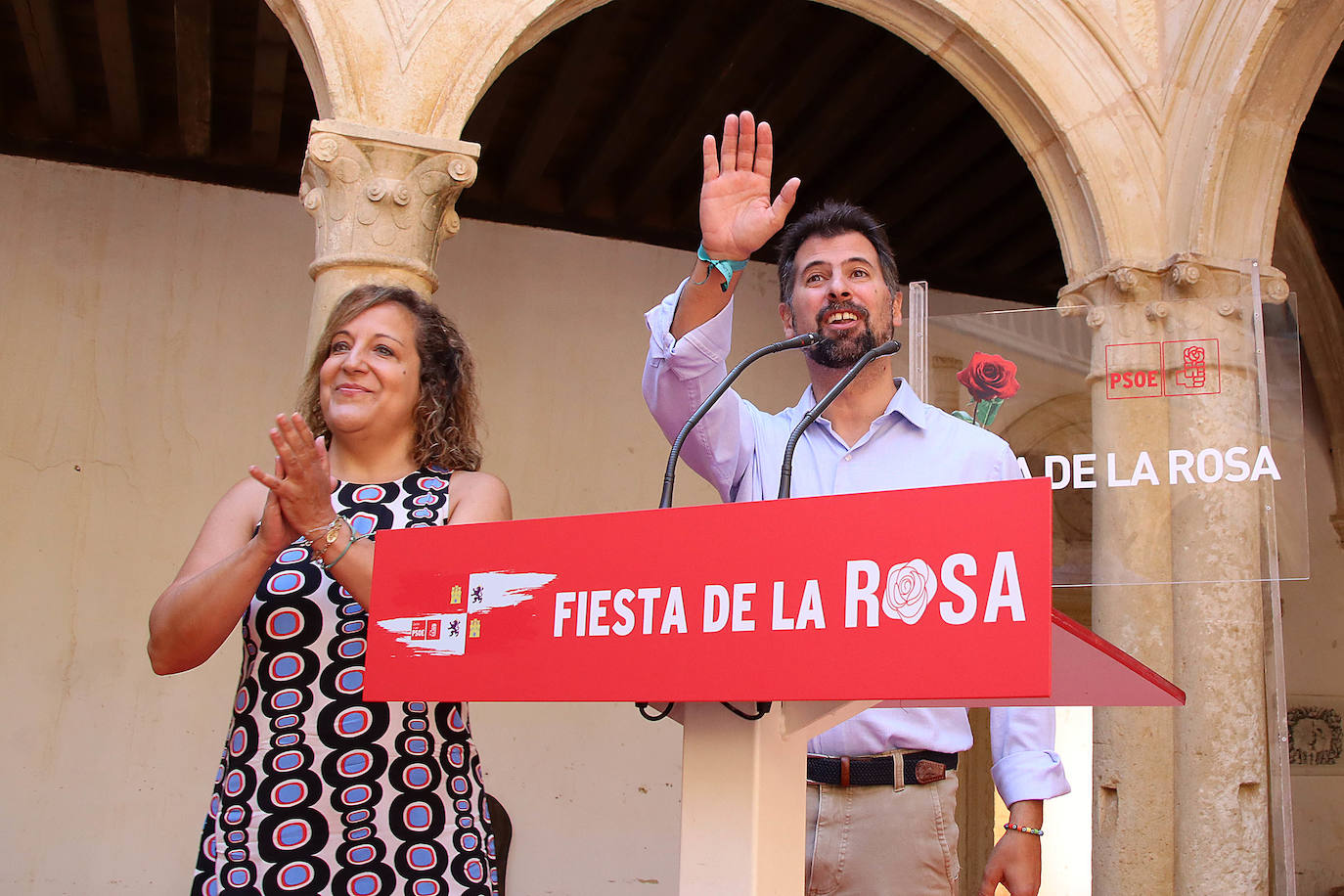 La eurodiputada Iratxe García y el secretario general del PSOE de Castilla y León, Luis Tudanca.