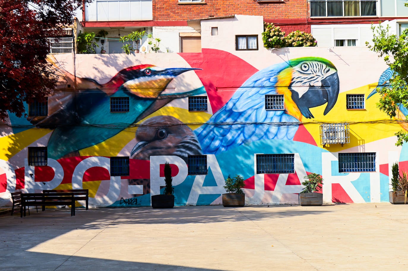 Aves en las calles de Pajarillos.