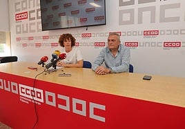 Elena Villamediana y Miguel Ángel Brezmes, durante la rueda de prensa de este martes.