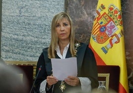 La nueva presidenta del CGPJ Isabel Perelló, este jueves, en el acto de apertura del año judicial.