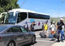 Llegada de los inmigrantes el pasado 7 de agosto a Palencia.